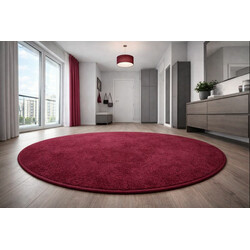 Kusový koberec Eton vínově červený kruh