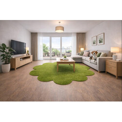 Kusový koberec Eton zelený květina