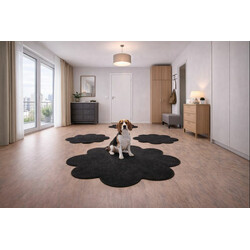 Kusový koberec Eton černý květina