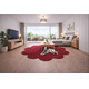 Kusový koberec Eton vínově červený květina