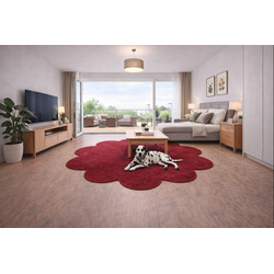 Kusový koberec Eton vínově červený květina