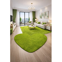 Kusový koberec Eton zelený srdce