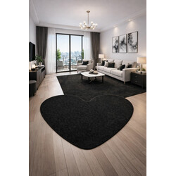 Kusový koberec Eton černý srdce