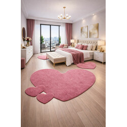 Kusový koberec Eton růžový srdce