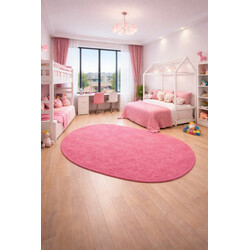 Kusový koberec Eton růžový ovál