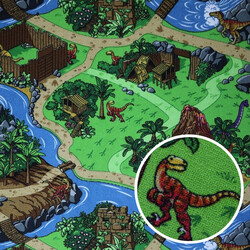 Dětský metrážový koberec Dino - neúčtujeme odřezky z role