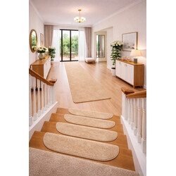 Nášlapy na schody Eton béžový půlkruh, samolepící