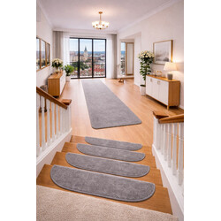 Nášlapy na schody Eton šedý půlkruh, samolepící