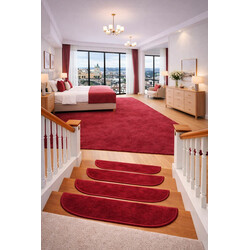 Nášlapy na schody Eton vínově červený půlkruh, samolepící