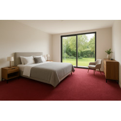 Metrážový koberec Eton vínově červený - neúčtujeme odřezky z role