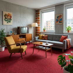 Metrážový koberec Balance 35 červený