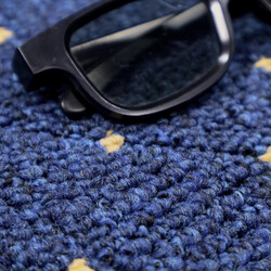 Kusový koberec Udinese modrý čtverec