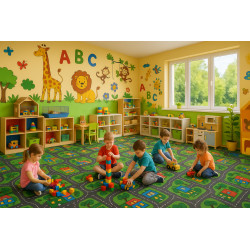 Dětský metrážový koberec City life - neúčtujeme odřezky z role