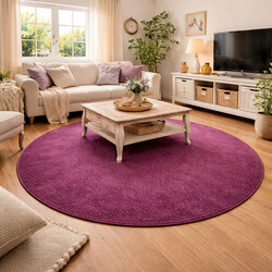 Kusový koberec Eton fialový 48 kruh