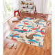 Dětský kusový koberec Bambini 102790 Blau Rot 140x200 cm
