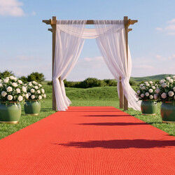 SUPER CENA: Červený svatební metrážní koberec Budget