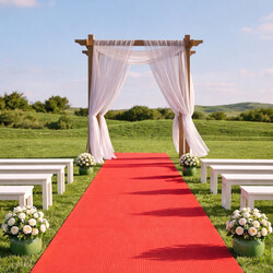 SUPER CENA: Červený svatební metrážní koberec Budget