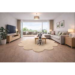 Kusový koberec Eton béžový květina