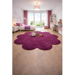 Kusový koberec Eton fialový květina