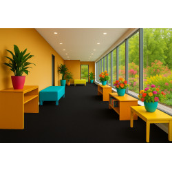 AKCE: 85x175 cm Metrážový koberec Santana 50 černá s podkladem gel, zátěžový