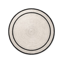 Kusový koberec Jute Braided 106331 Natural Black kruh