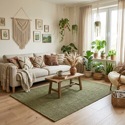 Kusový koberec Bouclé Jute 105977 Jungle Green