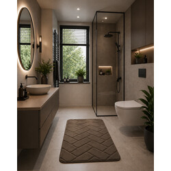 Protiskluzová koupelnová předložka 3D 7288 coffee