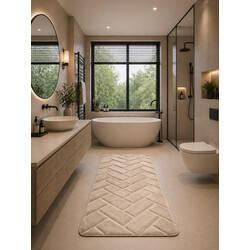 Protiskluzová koupelnová předložka 3D 7288 beige