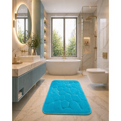 Protiskluzová koupelnová předložka 3D 0133 tyrkys