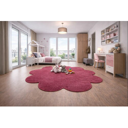 Kusový koberec Eton růžový květina