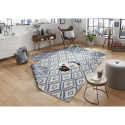 Kusový koberec Twin-Wendeteppiche 103137 blau creme