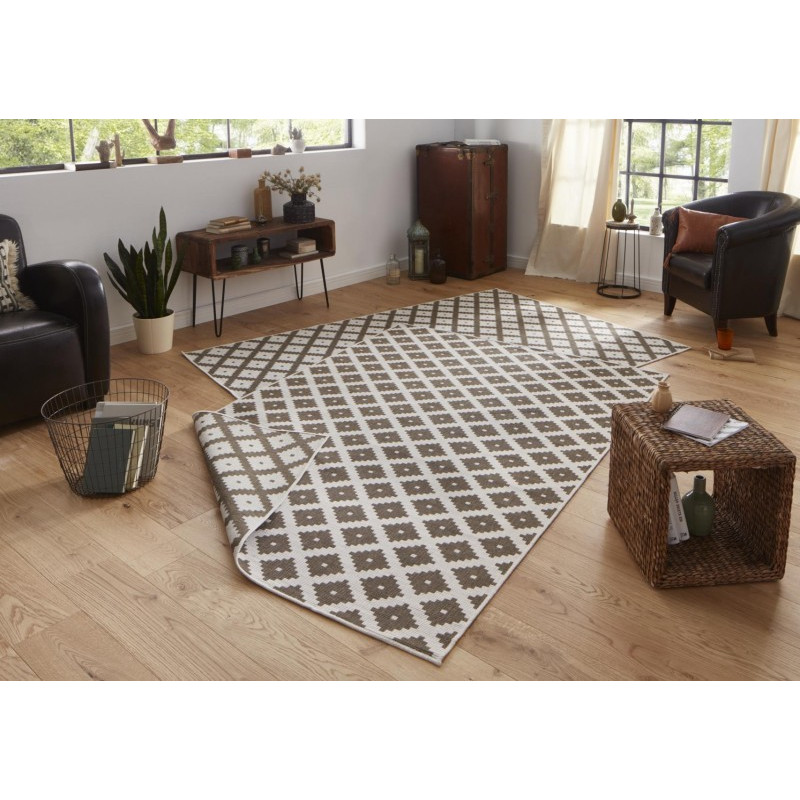 Kusový koberec Twin-Wendeteppiche 103127 braun creme
