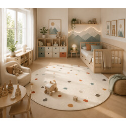 Dětský koberec Adventures 106210 Cream Multicolor kruh