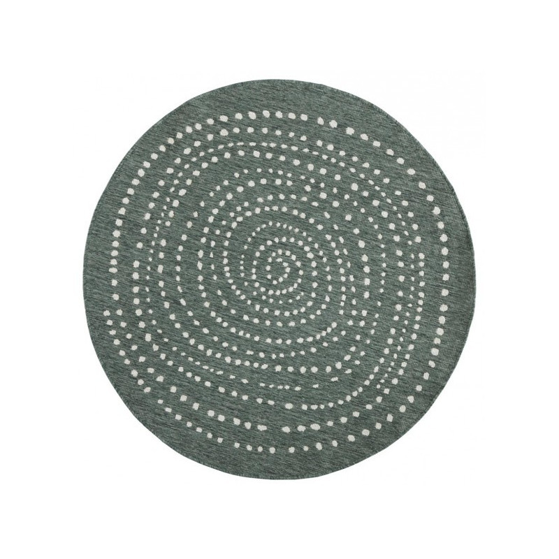 Kusový koberec Twin-Wendeteppiche 103111 grün creme kruh – na ven i na doma