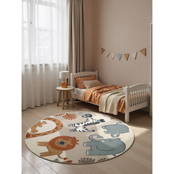 Dětský koberec Adventures 106409 Cream Multicolor kruh