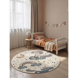 Dětský koberec Adventures 106413 Cream Multicolor kruh
