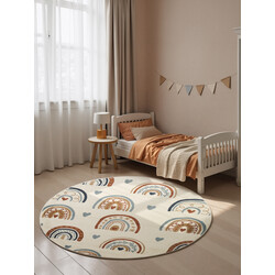 Dětský koberec Adventures 106415 Cream Multicolor kruh