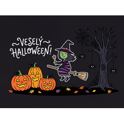Rohožka Veselý Halloween s čarodějkou 40x60 cm