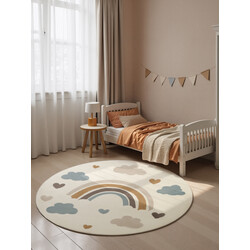 Dětský koberec Adventures 106418 Cream Multicolor kruh
