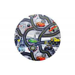 Kusový koberec The World of Cars 97 šedý kulatý