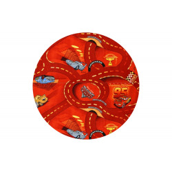 Kusový koberec The World of Cars 10 červený kulatý