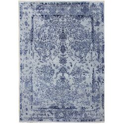 Ručně vázaný kusový koberec Diamond DC-JK ROUND Silver/peacock blue