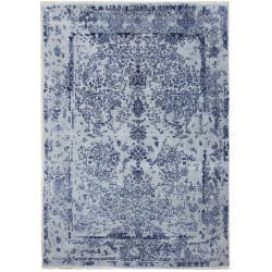 Ručně vázaný kusový koberec Diamond DC-JK ROUND Silver/peacock blue