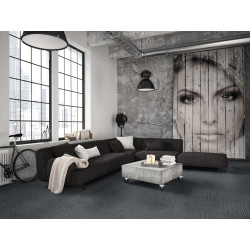 Kobercový čtverec Sonar Lines 4578 černomodrý 50 x 50 cm