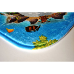 Protiskluzový kusový koberec Ultra Soft Město s pláží