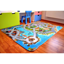 Protiskluzový kusový koberec Ultra Soft Město s pláží