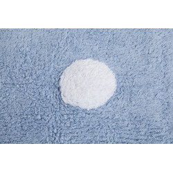 Přírodní koberec, ručně tkaný Polka Dots Blue-White