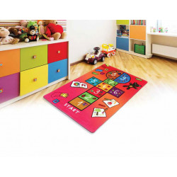 Protiskluzový kusový koberec Skákací panák růžový