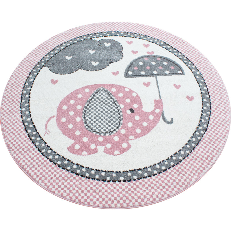 Dětský kusový koberec Kids 570 pink kruh