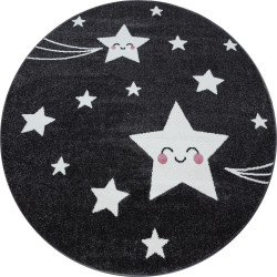 Dětský kusový koberec Kids 610 grey kruh